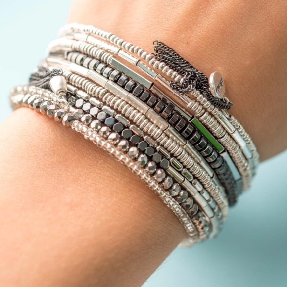 Stella & Dot - Celine Wrap Bracelet - Silver - Picture 1 of 4